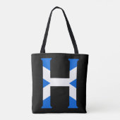 H Monogram bedekt met Schotse vlag stint Tote Bag (Achterkant)