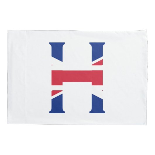 H Monogram bedekt met Union Jack Flag pcnt Kussensloop (Achterkant)