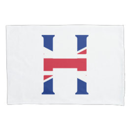 H Monogram bedekt met Union Jack Flag pcnt Kussensloop
