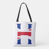 H Monogram bedekt met Union Jack Flag stint Tote Bag (Achterkant)