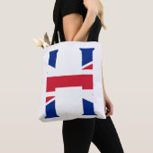 H Monogram bedekt met Union Jack Flag stint Tote Bag (Dichtbij)