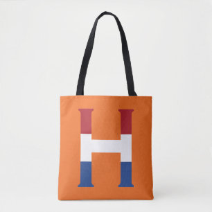 H Monogram bedekt op NLD Vlag op of stunt Tote Bag