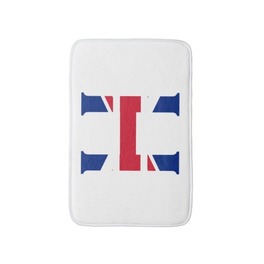H Monogram bedekt op Union Jack Flag bmcnt Badmat (Voorkant Verticaal)