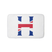 H Monogram bedekt op Union Jack Flag bmcnt Badmat (Voorkant)