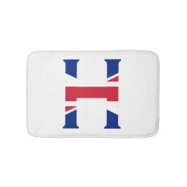 H Monogram bedekt op Union Jack Flag bmcnt Badmat