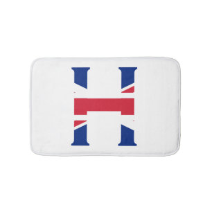 H Monogram bedekt op Union Jack Flag bmcnt Badmat
