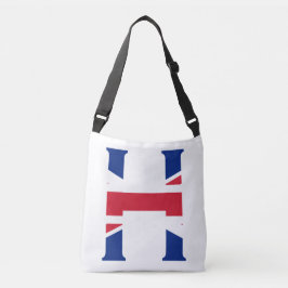 H Monogram bedekt op Union Jack Flag cbbcnt Crossbody Tas