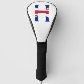 H Monogram bedekt op Union Jack Flag dcnt Golfheadcover (Voorkant)