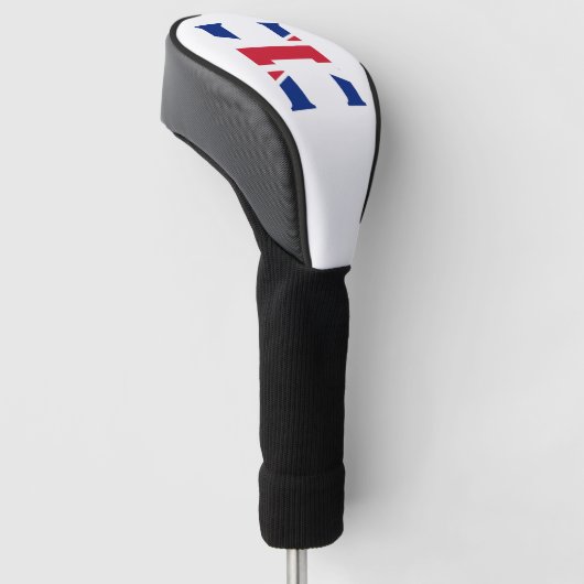 H Monogram bedekt op Union Jack Flag dcnt Golfheadcover (Schuin)