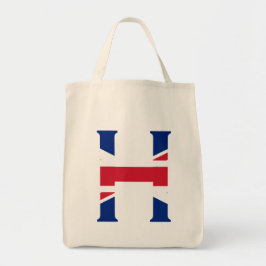 H Monogram bedekt op Union Jack Flag gtcnt Tote Bag