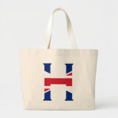 H Monogram bedekt op Union Jack Flag jitcnt Grote Tote Bag (Voorkant)
