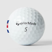 H Monogram bedekt op Union Jack Flag tmtp5 gbcnt Golfballen (Logo)
