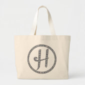 H monogram bling canvas tas (Voorkant)