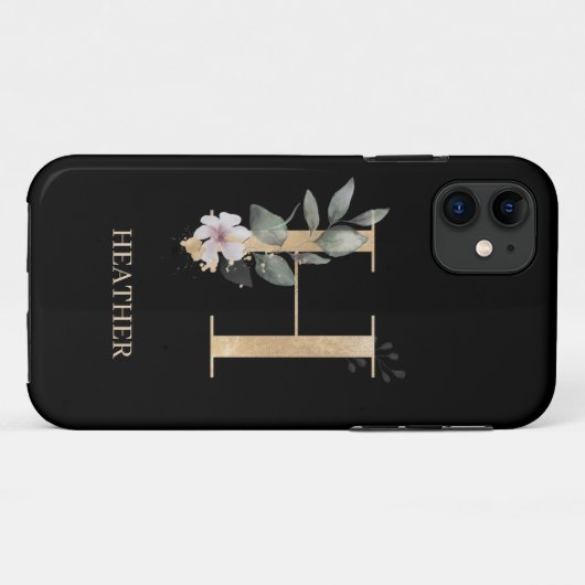 H Monogram Bloemstuk Persoonlijk Case-Mate iPhone Case (Achterkant (horizontaal))