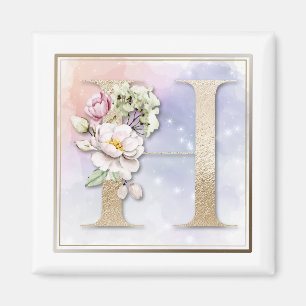 H Monogram Bordeaux Bloem Magneet
