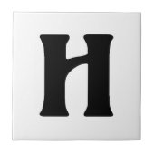 "H" monogram, eenhoorntekst Tegeltje (Voorkant)