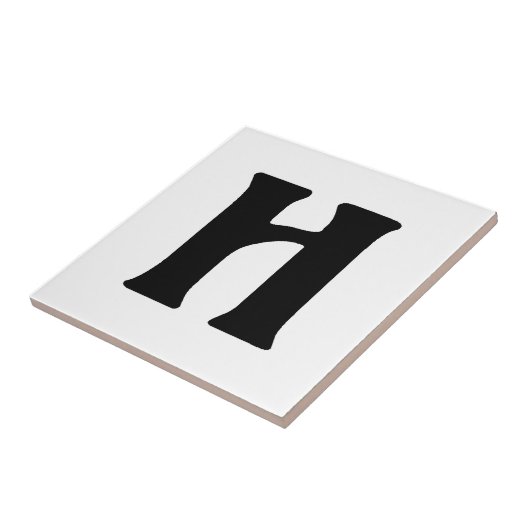 "H" monogram, eenhoorntekst Tegeltje (Zijkant)