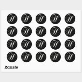 H monogram - elegant zwart-wit ronde sticker (Vel)