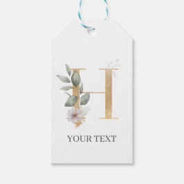 H Monogram Floral Aangepast Cadeaulabel