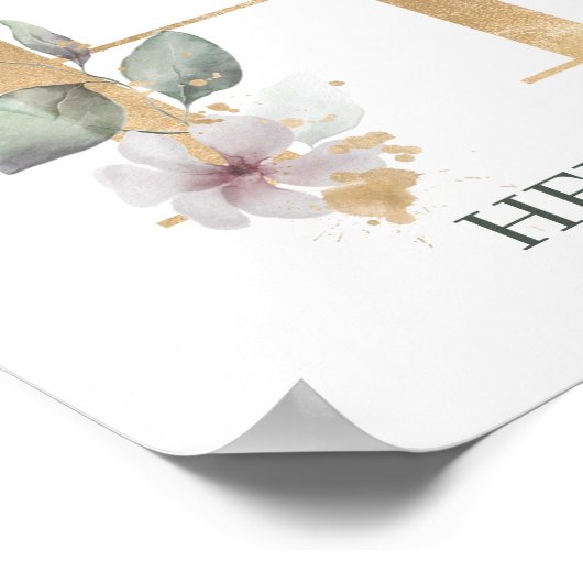 H Monogram gepersonaliseerd Poster (Hoek)