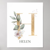 H Monogram gepersonaliseerd Poster (Voorkant)