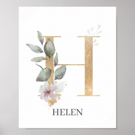 H Monogram gepersonaliseerd Poster (Voorkant)