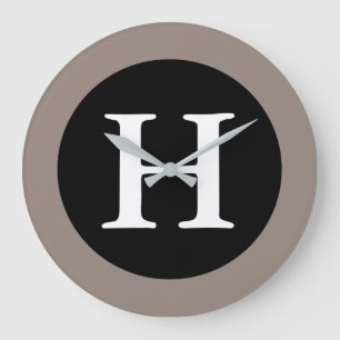 H: Monogram H Grote Matige Wandklok