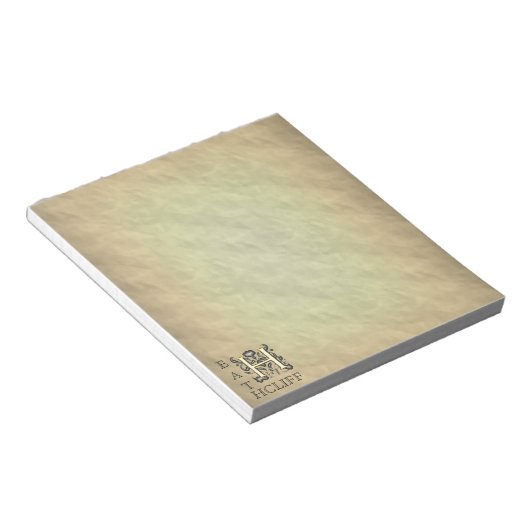 H -  monogram in reliëfdruk (goud) notitieblok (Schuin)