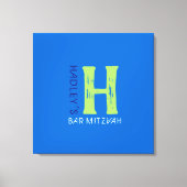 H Monogram Initiaal Bar bat Mitzvah Sign-In Board Canvas Afdruk (Voorkant)
