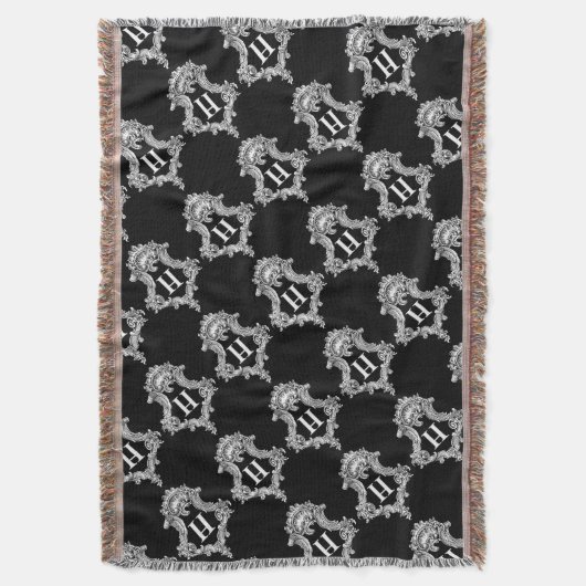 H Monogram Initiaal Drow Blanket Deken (Voorkant Verticaal)