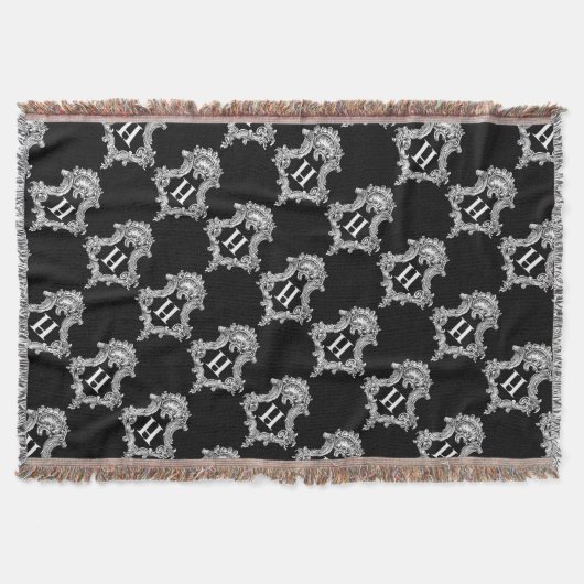 H Monogram Initiaal Drow Blanket Deken (Voorkant)
