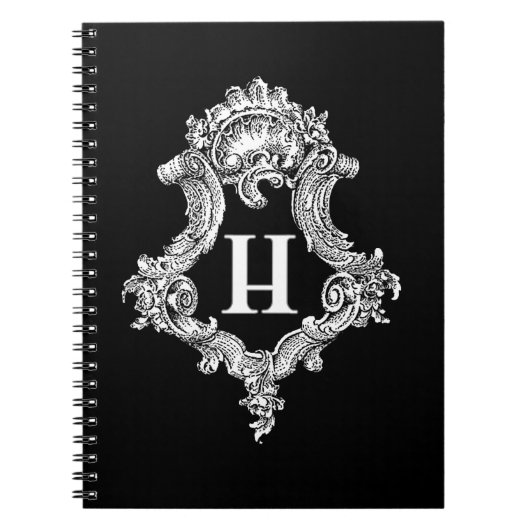 H Monogram Initiaal Notitieboek (Voorkant)
