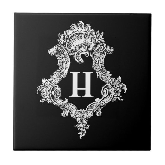 H Monogram Initiaal Tegeltje (Voorkant)