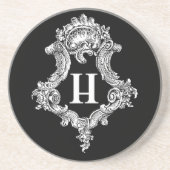 H Monogram Initiaal Zandsteen Onderzetter (Voorkant)