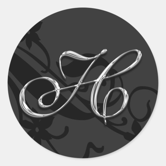 H Monogram Letter Wedding Envelope Seal Sticker (Voorkant)