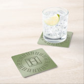 H Monogram Lichtgroen Vierkant Onderzetter (Insitu)