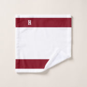 H Monogram op Crimson & White Bad Handdoek (Wasdoekje)