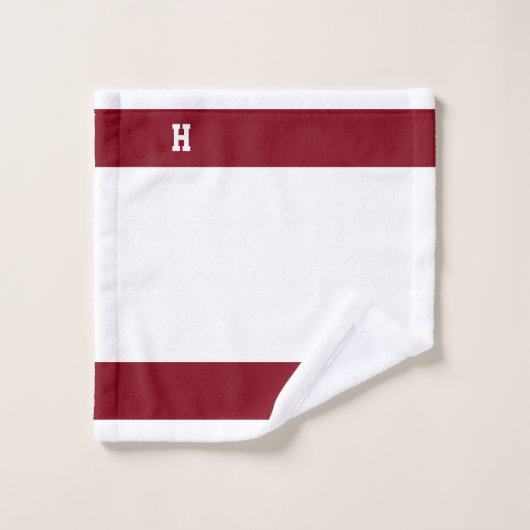 H Monogram op Crimson & White Bad Handdoek (Wasdoekje)
