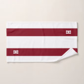 H Monogram op Crimson & White Striped Bad Handdoek (Handdoek)