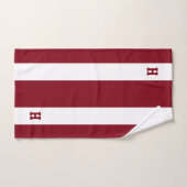 H Monogram op Crimson & White Striped Bad Handdoek (Handdoek)