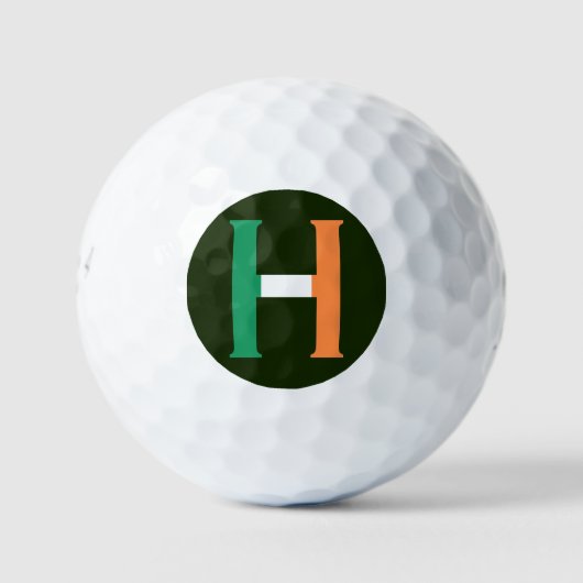 H-monogram over de Ierse vlag be6 gbcnt Golfballen (Voorkant)