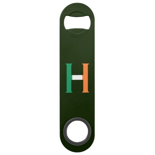 H Monogram overlay op Ierse vlag bot Speed Flessenopener (Voorkant)