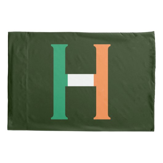 H Monogram overlay op Ierse vlag pcnt Kussensloop (Achterkant)