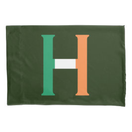H Monogram overlay op Ierse vlag pcnt Kussensloop