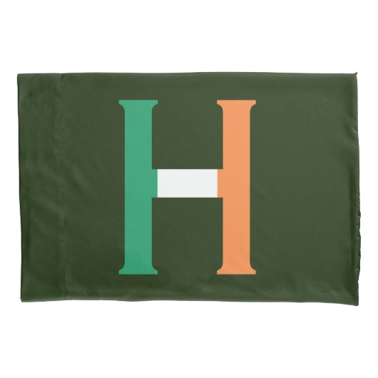 H Monogram overlay op Ierse vlag pcnt Kussensloop (Voorkant)