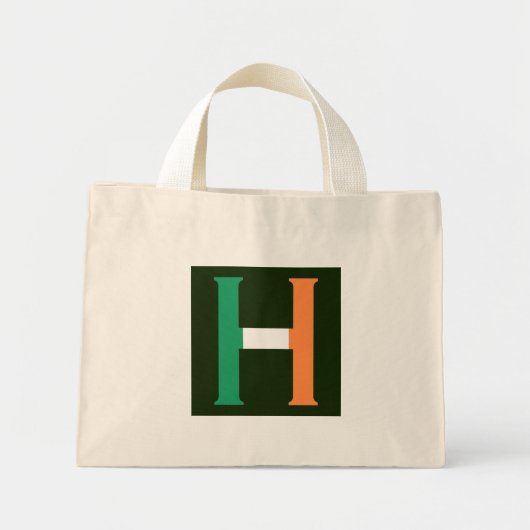 H Monogram overlay op Ierse vlag tcnt Mini Tote Bag (Voorkant)