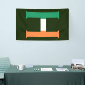 H Monogram overlay op Ierse vlag (v) bnrcnt Spandoek (Beurs)