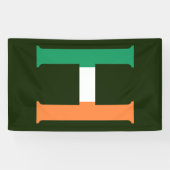 H Monogram overlay op Ierse vlag (v) bnrcnt Spandoek (Horizontaal)