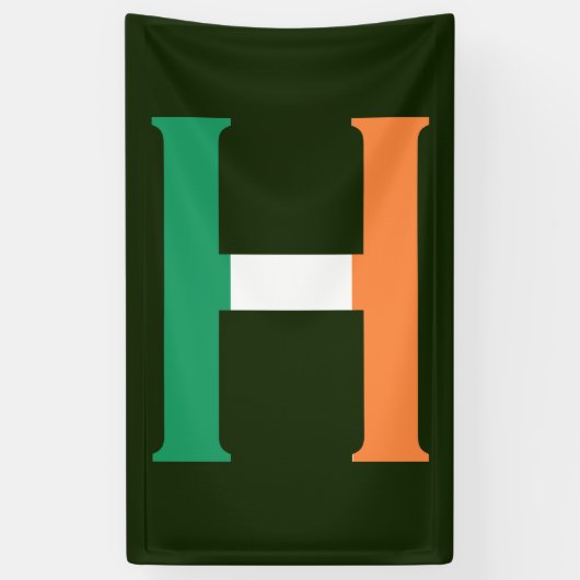 H Monogram overlay op Ierse vlag (v) bnrcnt Spandoek (Verticaal)