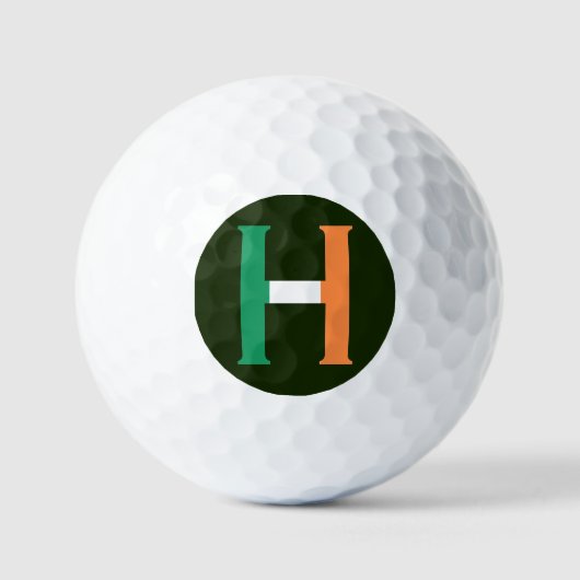H Monogram overlay op Ierse vlag via gbcnt Golfballen (Voorkant)